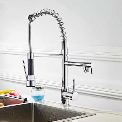 [US-W]All Copper Kitchen Spring Double Outlet Faucet - 7'9" x 10'10"