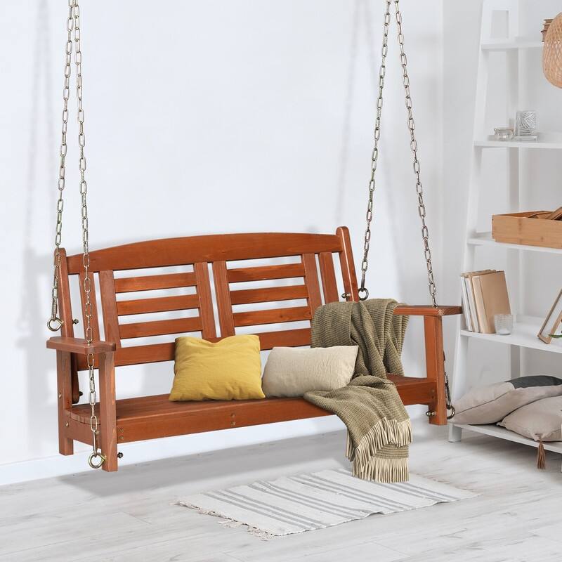 44 in 2-person Solid Wood Porch Swing - 44 in. W