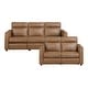 preview thumbnail 1 of 12, Orlin Faux Leather Rounded Track Arm 2-Piece Power Reclining Sofa Sets Brown