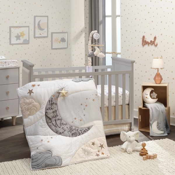 slide 2 of 10, Lambs & Ivy Goodnight Moon 3-Piece Celestial Nursery Baby Crib Bedding Set