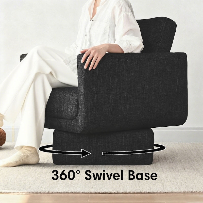 Upholstered Swivel Barrel Accent Chair