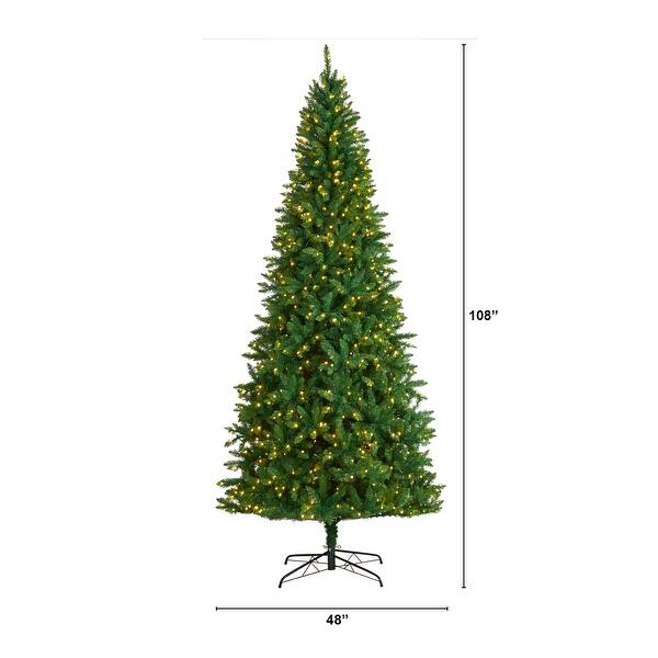 9' Green Valley Fir Christmas Tree with 800 Clear LED Lights 108