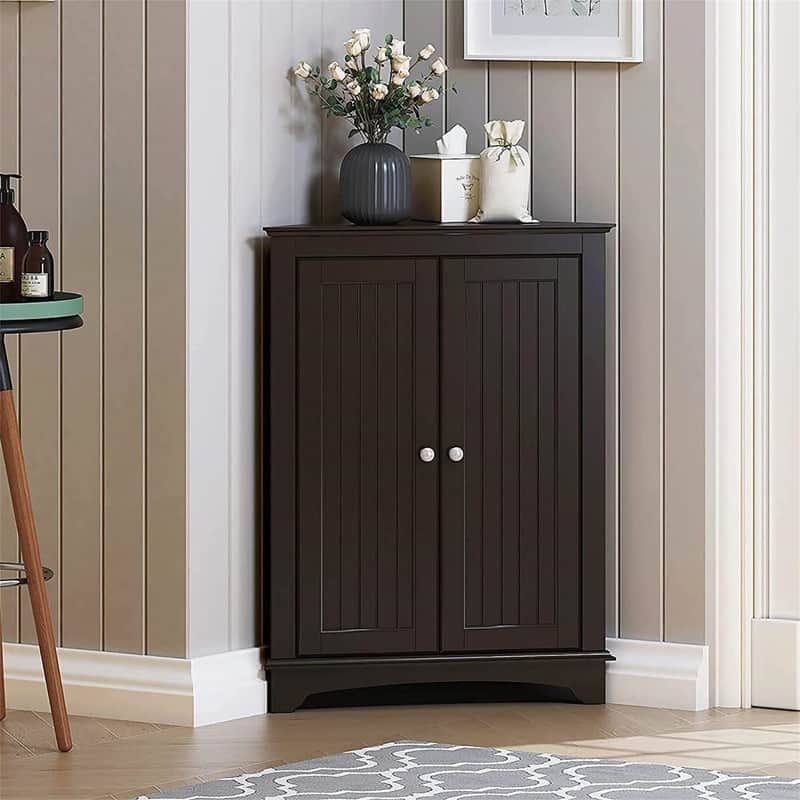 Floor Corner Cabinet - Tan