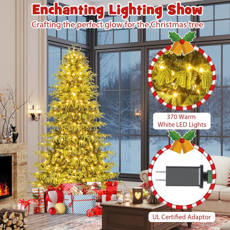 Costway 6/7/8 FT Artificial Christmas Tree with 270 LED Lights, 746 - See Details