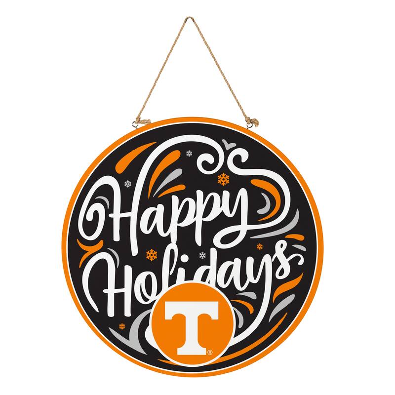 University of Tennessee 18" x 18" Happy Holidays Door Décor Wall Sign - 18" x 18"