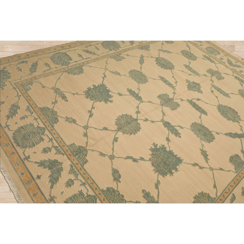 7'10''x9'10'' Hand Knotted Flatweave Wool Ivory Nourison Nourmak Soumak Rug - 7' 10'' x 9' 10''