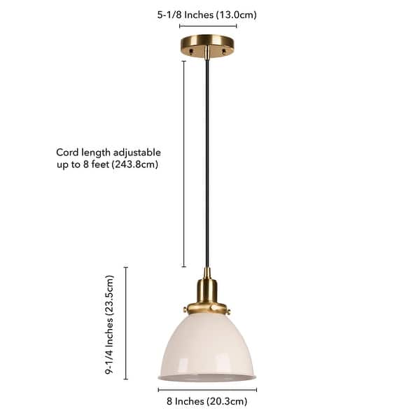 dimension image slide 6 of 12, Madison 8" Wide Pendant with Metal Shade