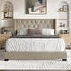 preview thumbnail 8 of 82, CraftPorch Glam Button Tufted Wingback Upholstered Bed