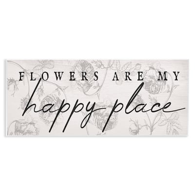 Stupell Flowers Are Happy Place Wall Plaque Art Design By Lil' Rue