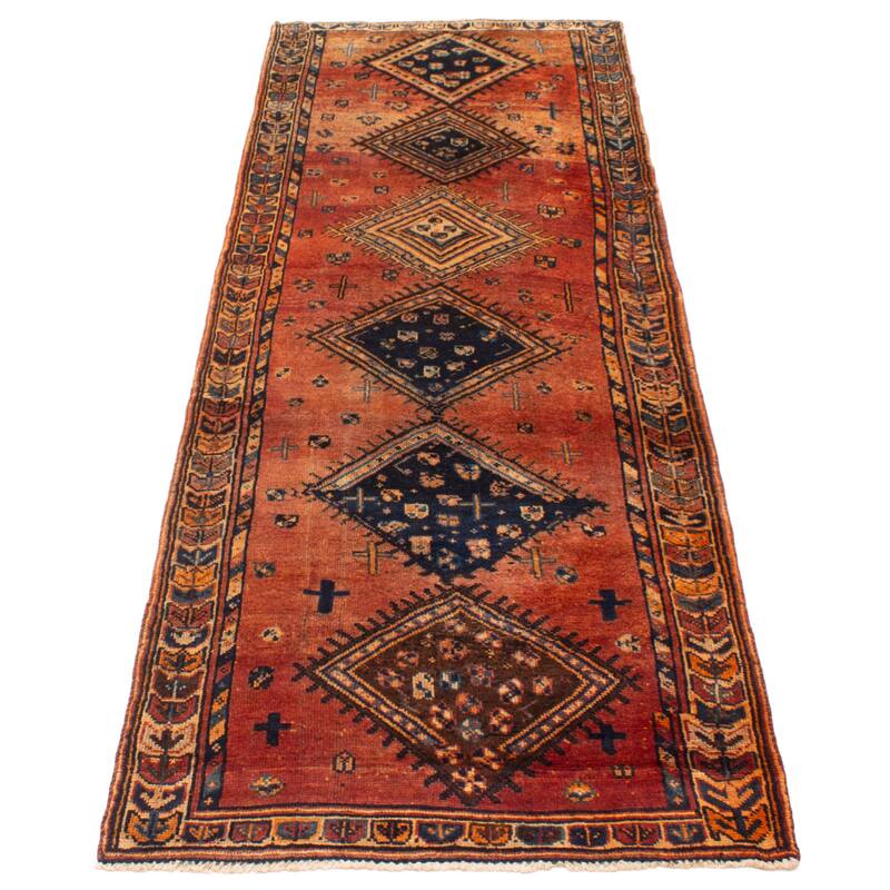 ECARPETGALLERY Hand-knotted Melis Vintage Copper Wool Rug - 3'10 x 10'9