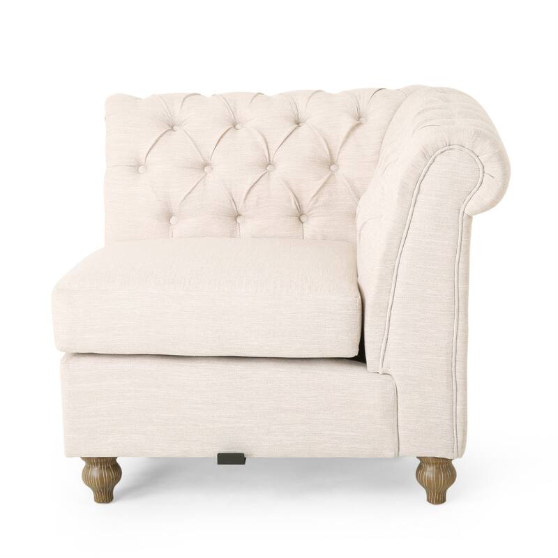 Castalia Chesterfield Tufted 7-seat Sectional Sofa by Christopher Knight Home - 114.00" L x 70.00" W x 31.50" H