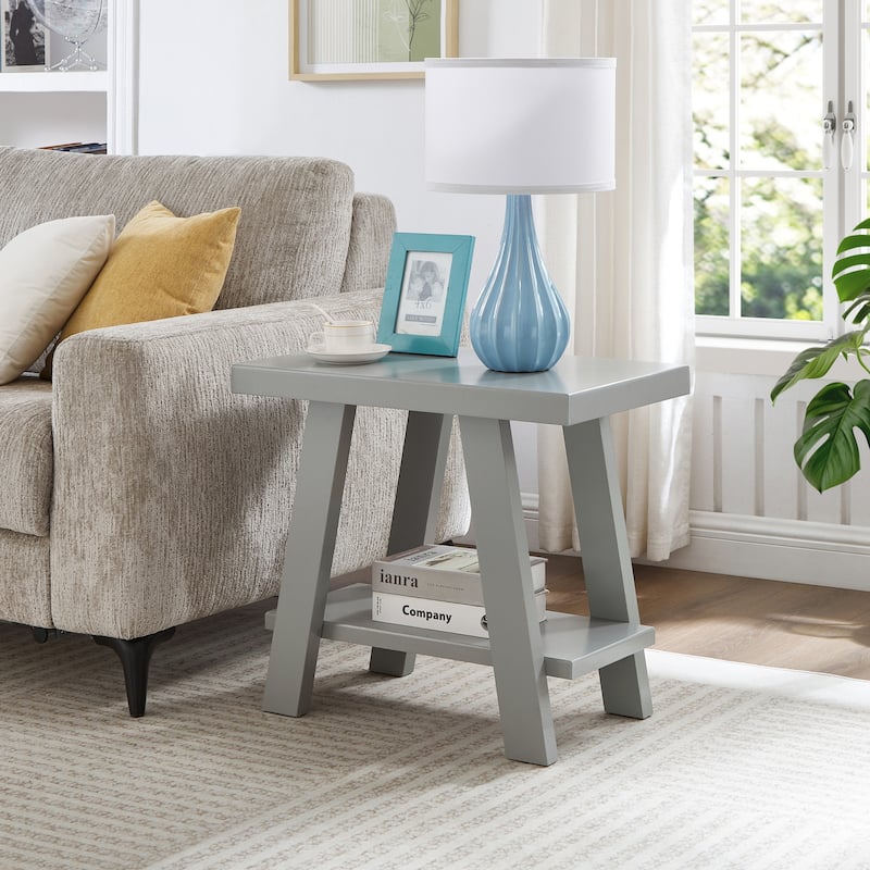 Roundhill Furniture Athens Contemporary Wood Shelf Side Table