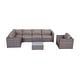 preview thumbnail 4 of 8, LSI 7 Piece Rattan Sunbrella Sectional Seating Group with Cushions Taupe
