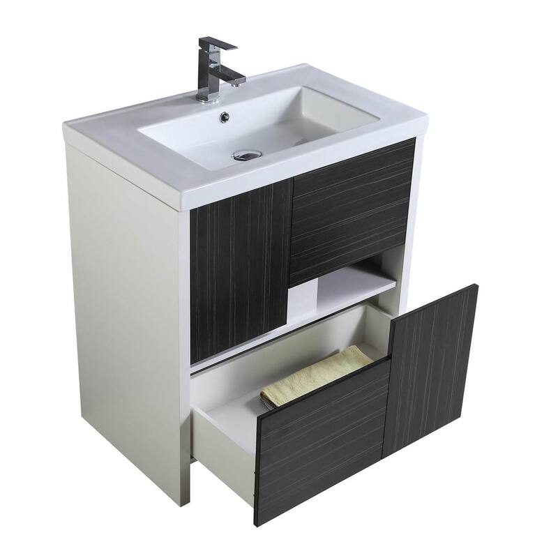 Fine Fixtures Midland Vanity Cabinet Set With Vitreous China Sink