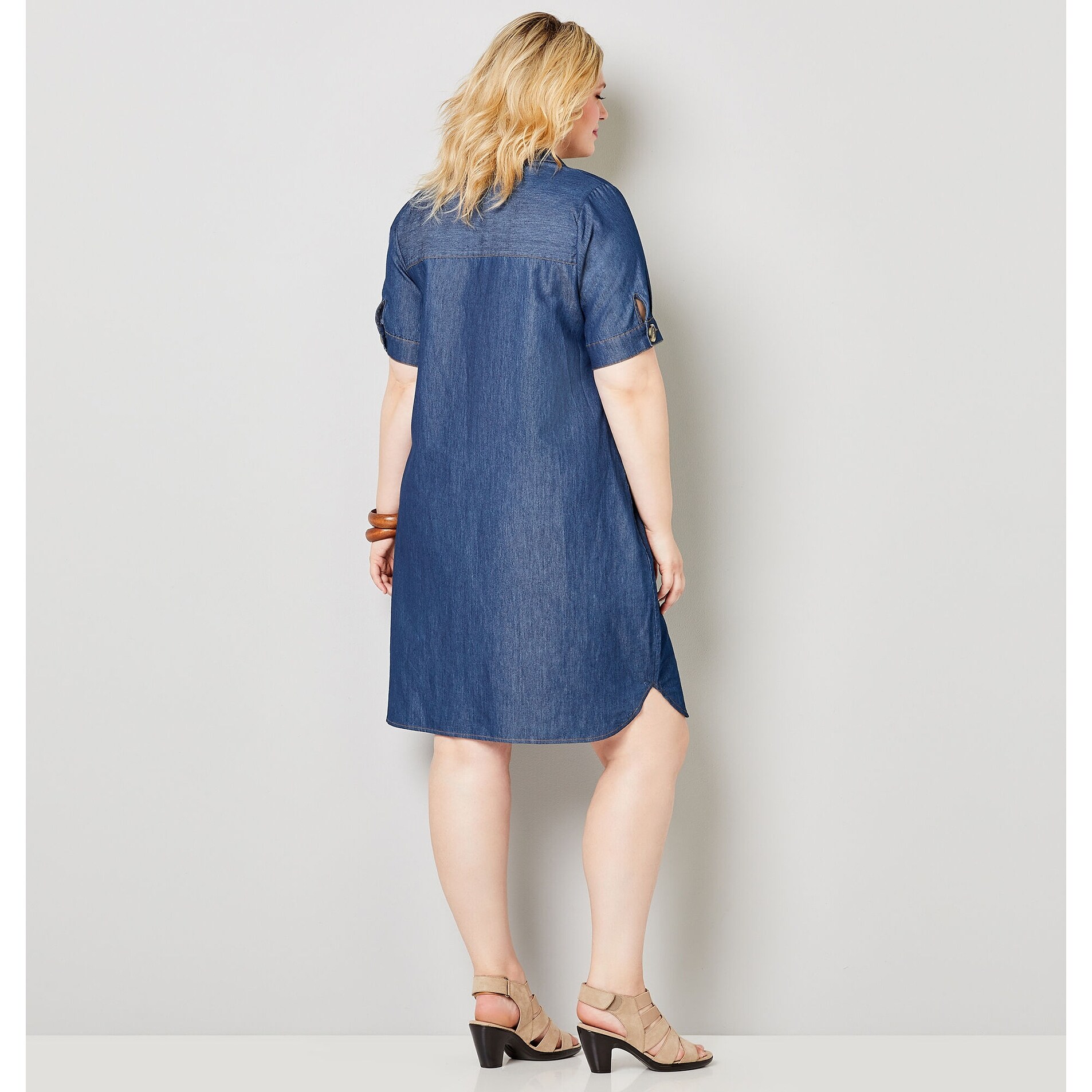 avenue plus size denim dress