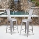 preview thumbnail 66 of 97, 24'' High Metal Indoor-Outdoor Counter Height Stool with Back