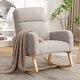 preview thumbnail 12 of 171, HOMYKA 28" Wide Rocking Chair for Nursery with Solid Wood Leg Light Gray