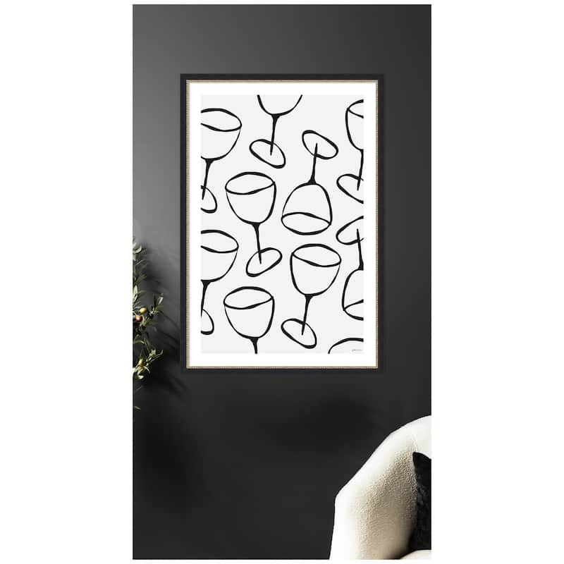 Kate and Laurel Wine Everywhere by Gabrielly Guedes Framed Wall Art Print