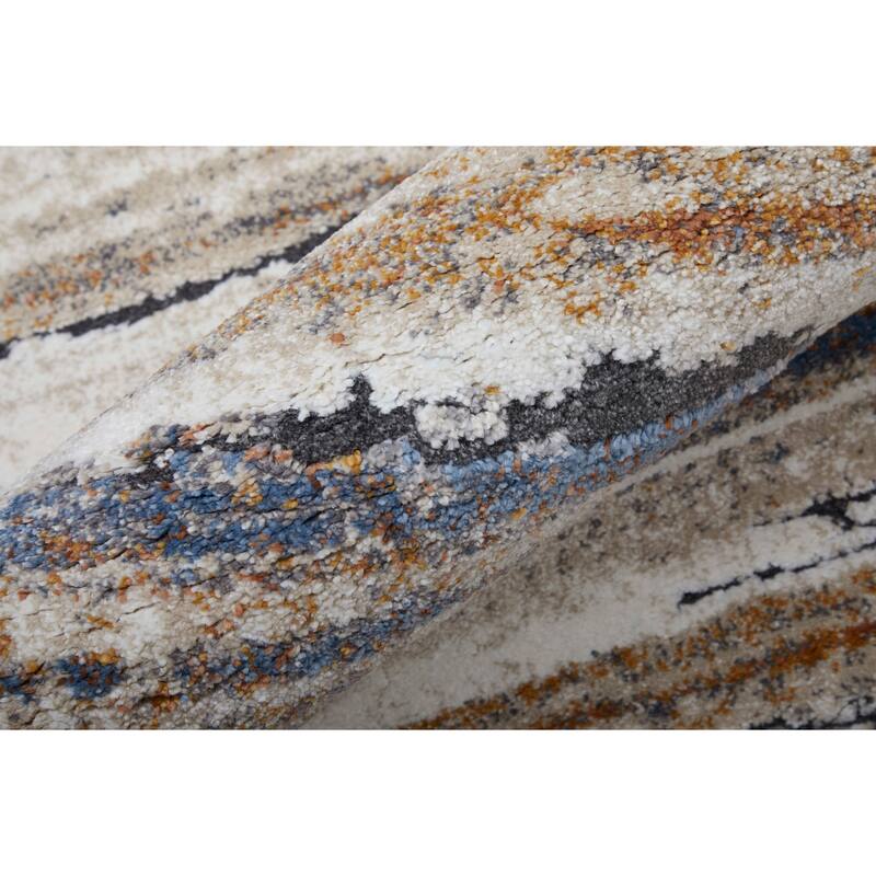 Grand Bazaar Odera Machine Made Stripes Modern Area Rug