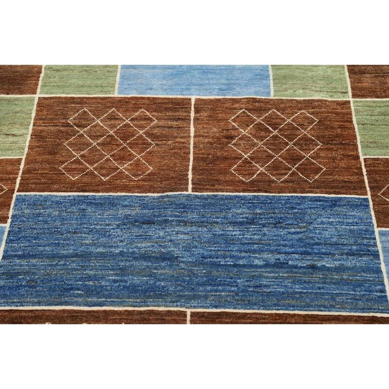 Geometric Gabbeh Kashkoli Oriental Area Rug Wool Hand-knotted Carpet - 3'10" x 6'5"