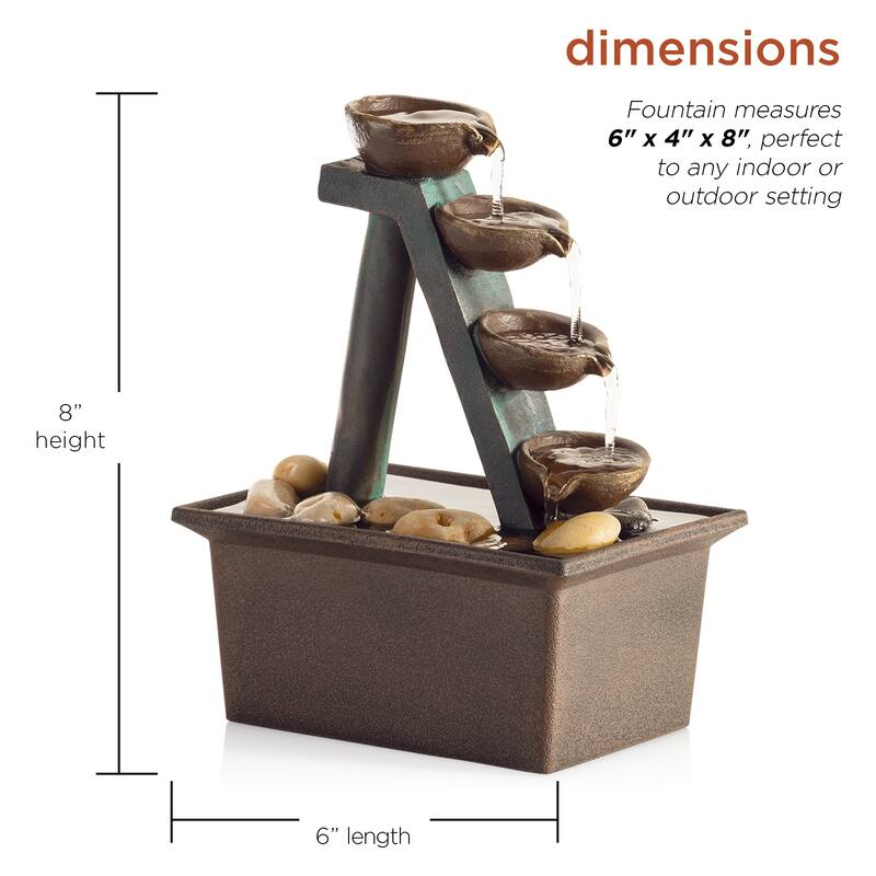 4-tiered Step Tabletop Fountain