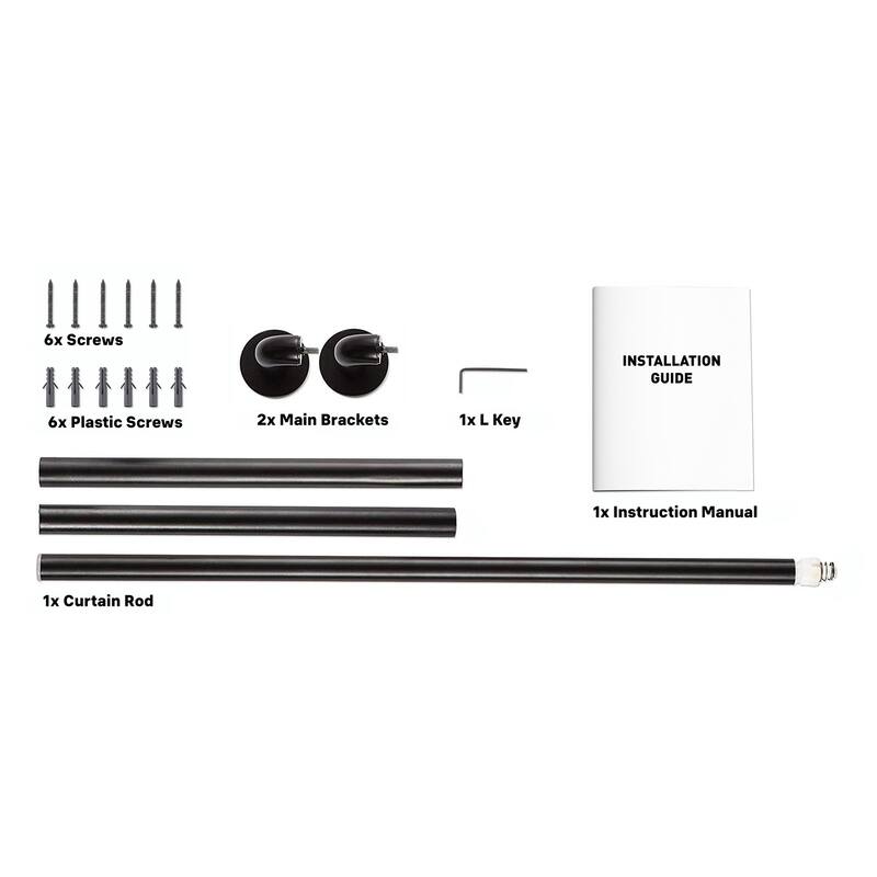 HLC.ME Wrap Around Room Darkening Grommet Curtain Rod - Adjustable Curtain Rod - Sturdy Rustproof Pipe 1" Diameter