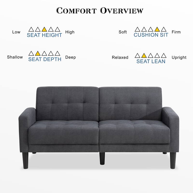 Futzca 63-inch Small Modern Tufted Upholstered Loveseat