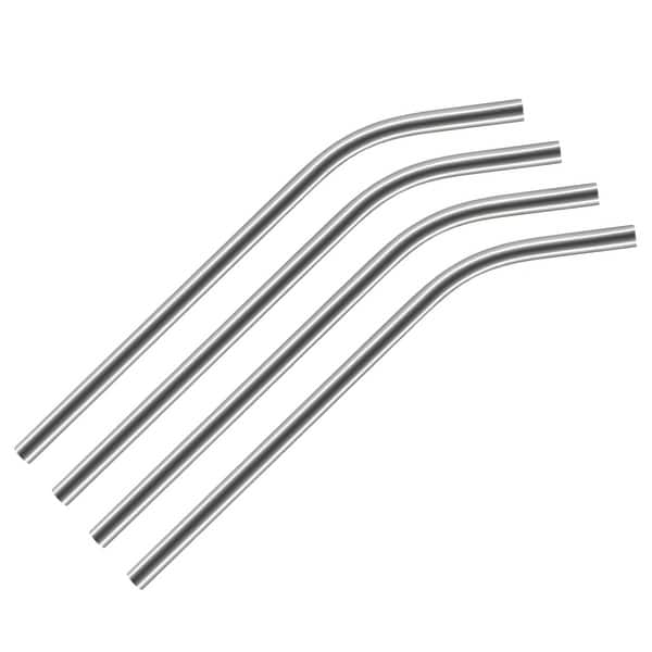 slide 2 of 14, Reusable Metal Straws 4Pcs, Stainless Steel Bent Drinking Straw 10.5"