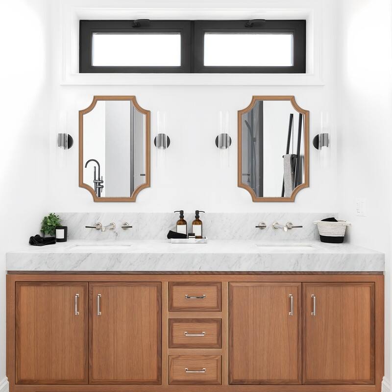 Full Scalloped Corners Arch Square Mirror