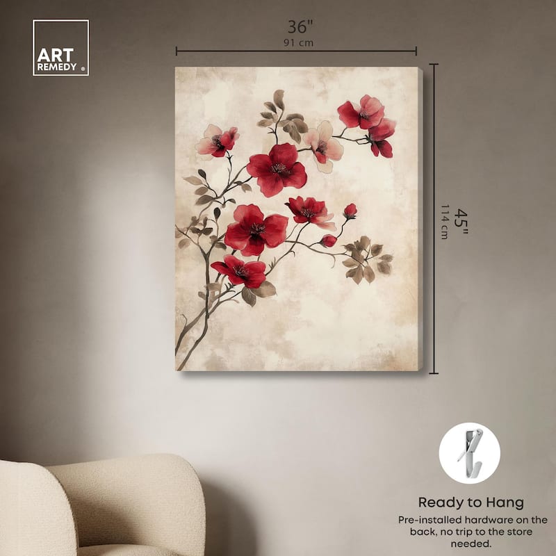 Cherry Bloom Canvas by Art Remedy, Gallery Wrapped