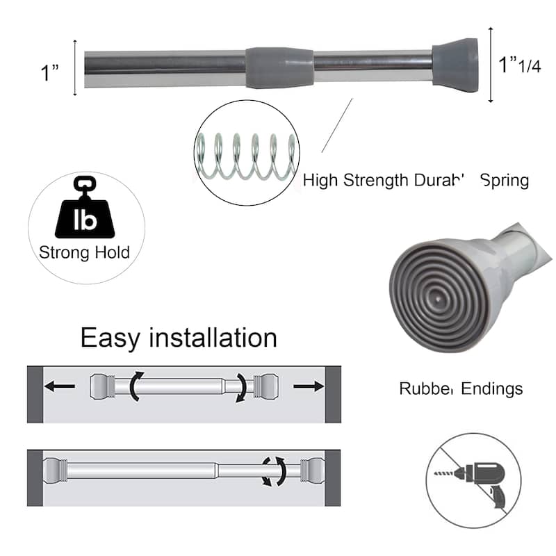 Tension Adjustable Shower Curtain Rod 43-79 Inches
