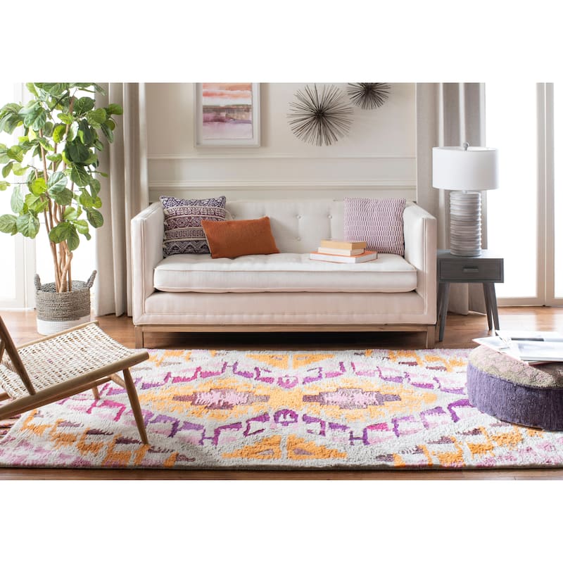 SAFAVIEH Handmade Casablanca Shag Mateja Tribal Moroccan Wool Rug