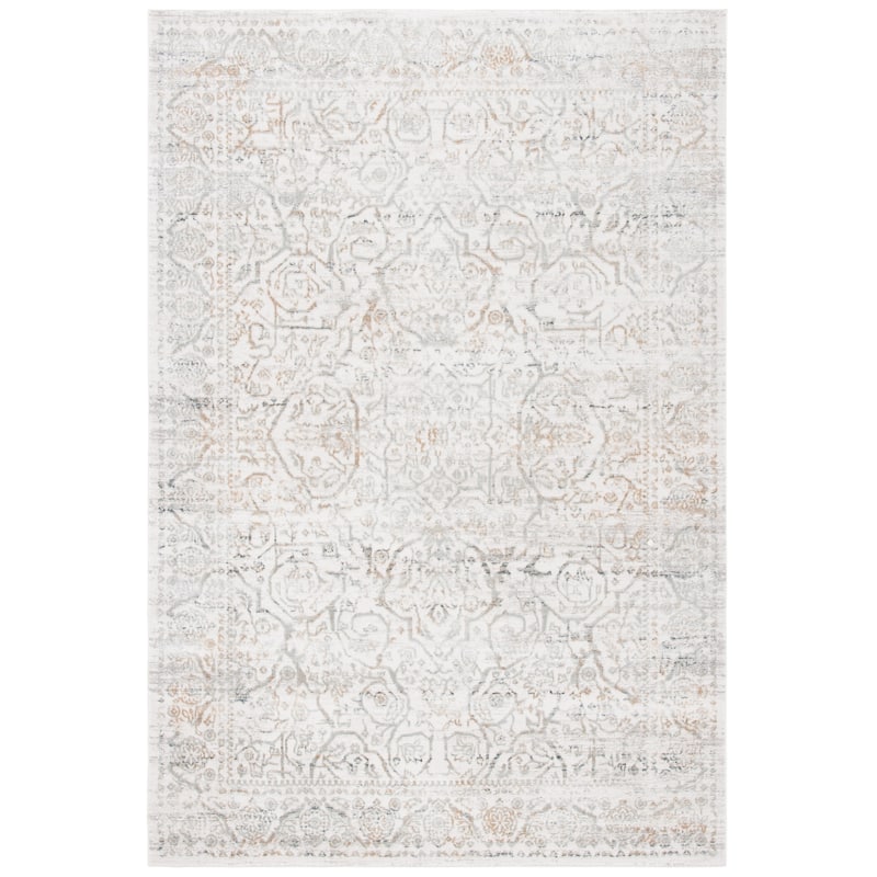 SAFAVIEH Princeton Biddie Vintage Distressed Boho Oriental Polyester Rug - 9' x 12' - Beige/Grey