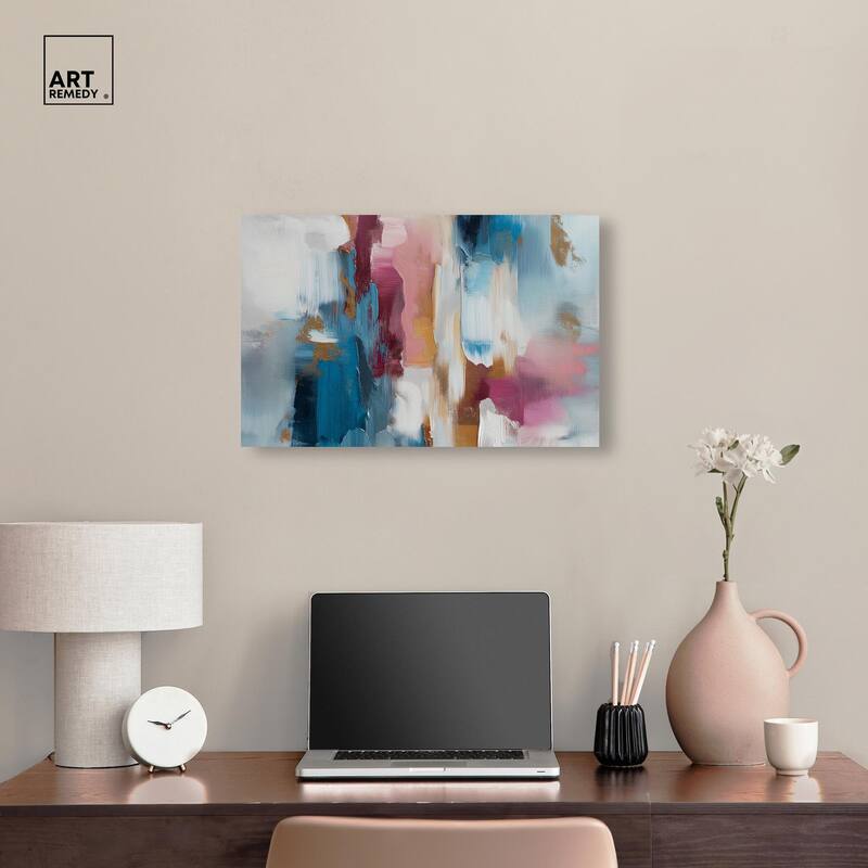 Rosy and Ocean Hues II Canvas by Art Remedy, Gallery Wrapped