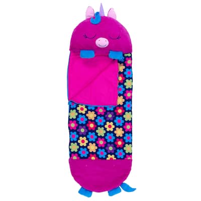 Happy Nappers: Pillow & Sleepy Sack: Large - Fiona The Purple Unicorn - 7+