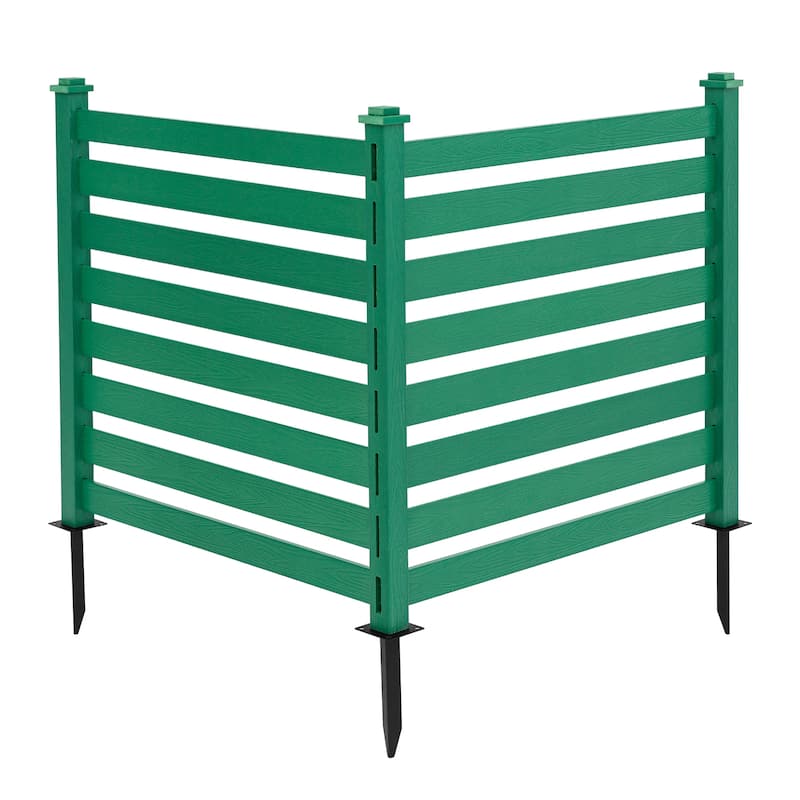 Courtyard Privacy Fence No Pit Digging Type, More Convenient For Outdoor Installation,2,4-Panel - 39.3 in. W x 35.6 in. H