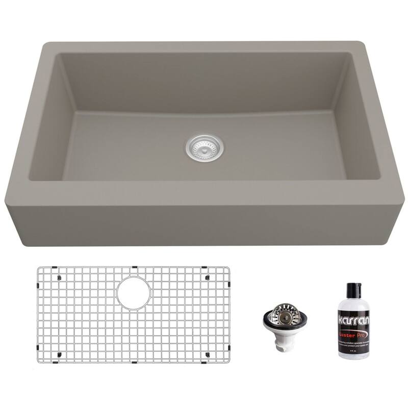Karran USA QAR-740-PK1 Quartz QAR 34" Farmhouse Single Basin Quartz - Concrete