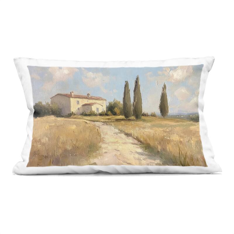 Stupell Country Villa Path Decorative Printed Throw Pillow Design by Petal Prints Design - Accent - Polyester - Beige - Single