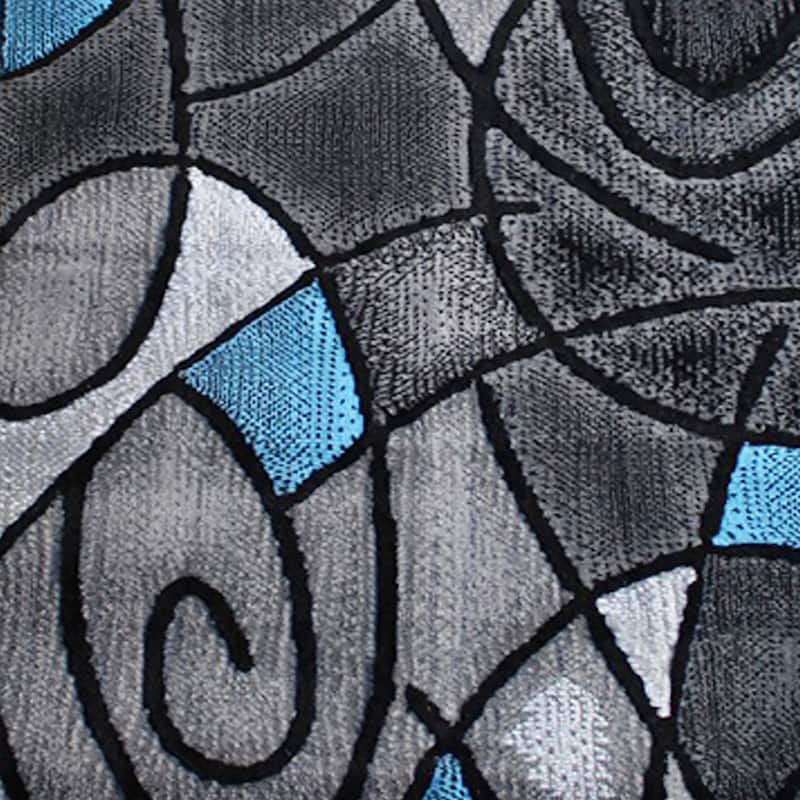 Modern Olefin Accent Area Rug - Abstract Pattern