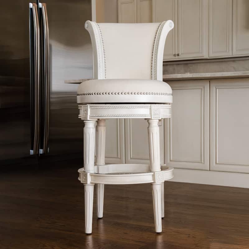 Maven Lane 31" Pullman Swivel Bar Height Kitchen Stool - White Oak