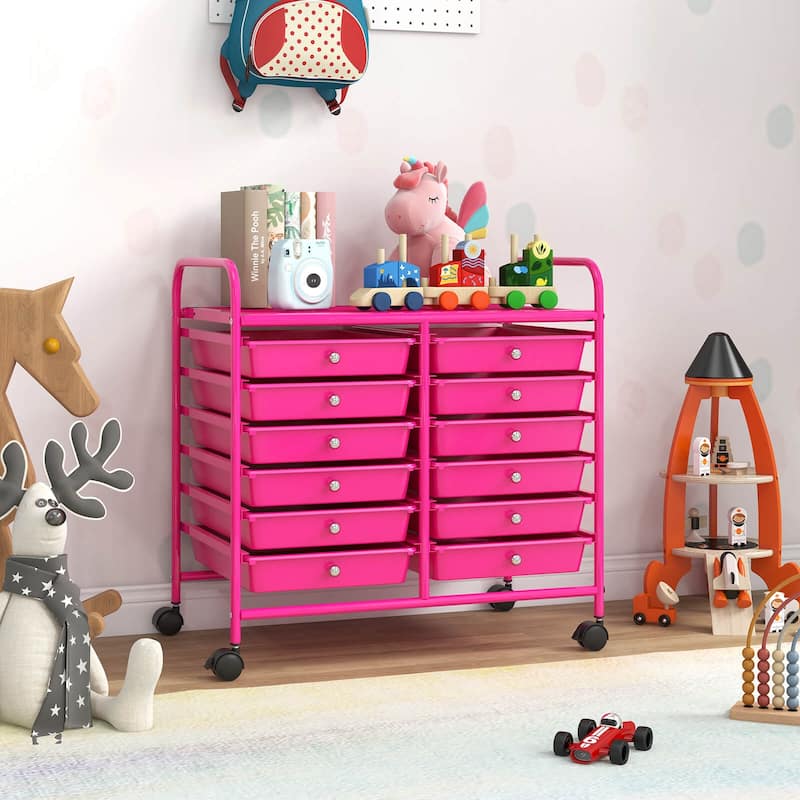 Costway 12 Drawers Rolling Cart Storage Scrapbook Paper Studio - See Details