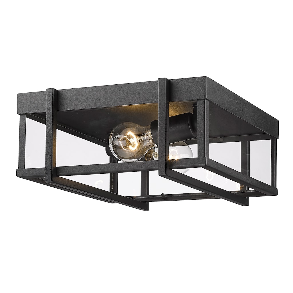 Tribeca Flush Mount - Outdoor - Natural Black with Clear Glass