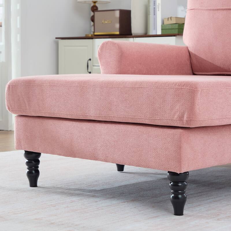 Modern Minimalist Chenille Fabric Chaise Lounge Recliner Single Sofa Living Room Bedroom