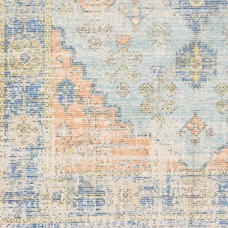 Livabliss Barack Distressed Medallion Handmade Cotton Area Rug