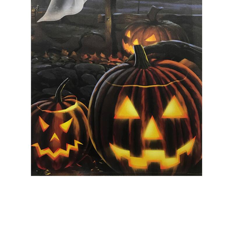 Pumpkins and Ghost Spooky Halloween Outdoor Garden Flag 12.5" x 18"
