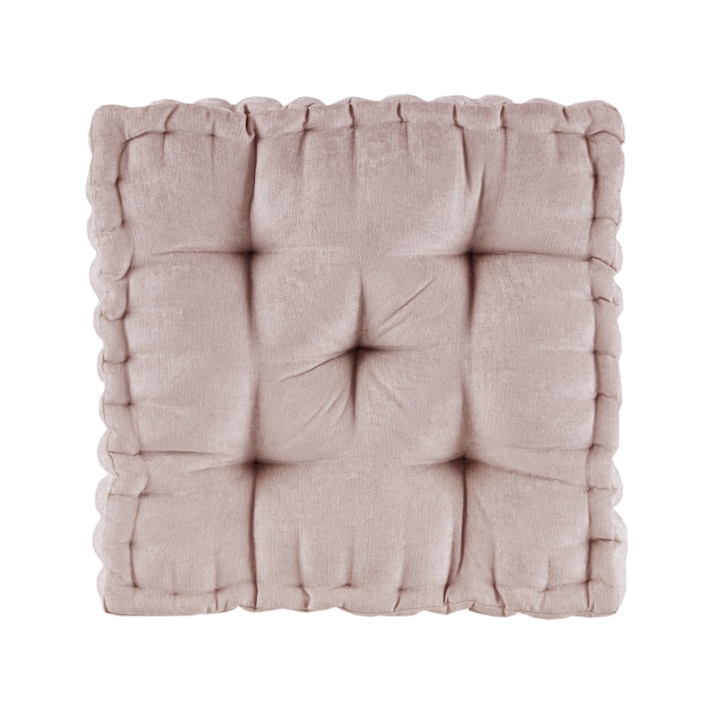 Intelligent Designs Charvi Chenille Square Floor Pillow - Blush