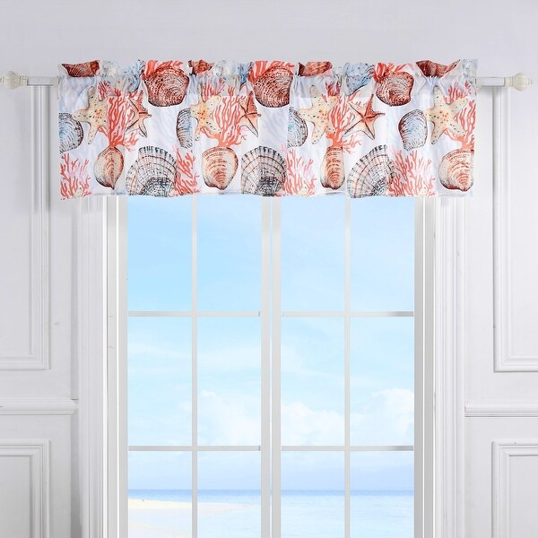 Blue Damask Jacquard Window Valance 84”W x 24”L 