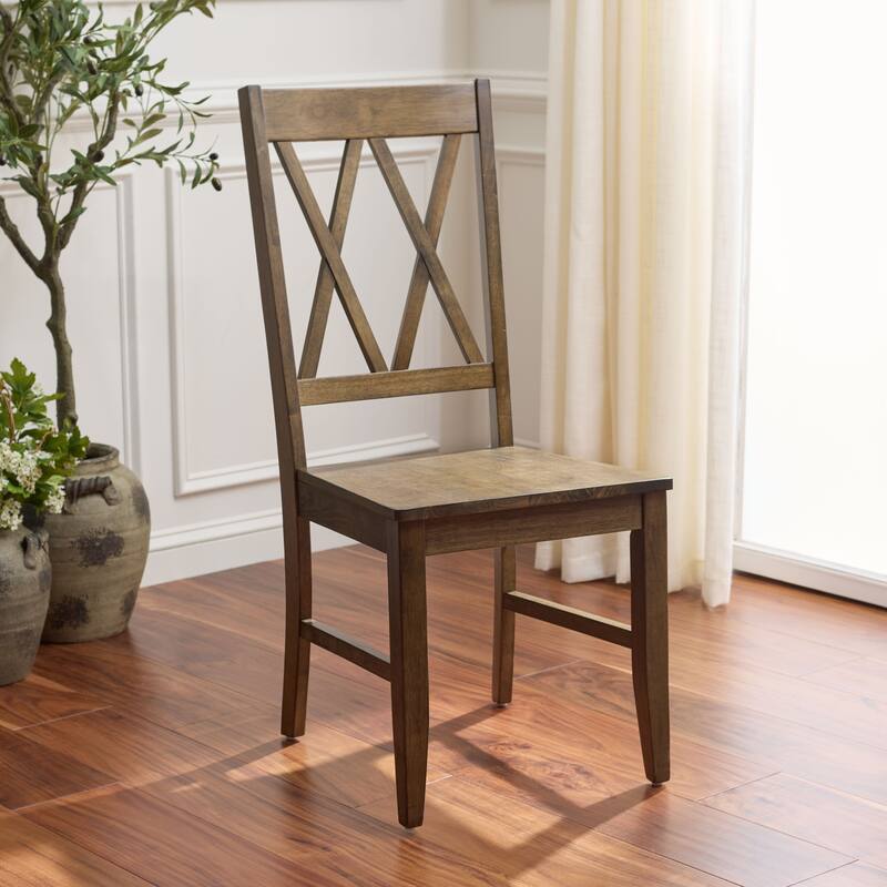 SAFAVIEH HOME Yana Double X-Back Side Chair - 18"W x 22"D x 39"H