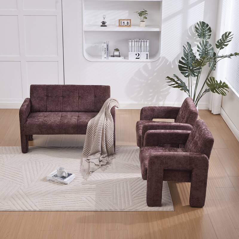 Nordic Modern Double Armchair Compact Upholstered Sofa Leisure Sofa Comfortable Seating with Dual Armrests Can be paired