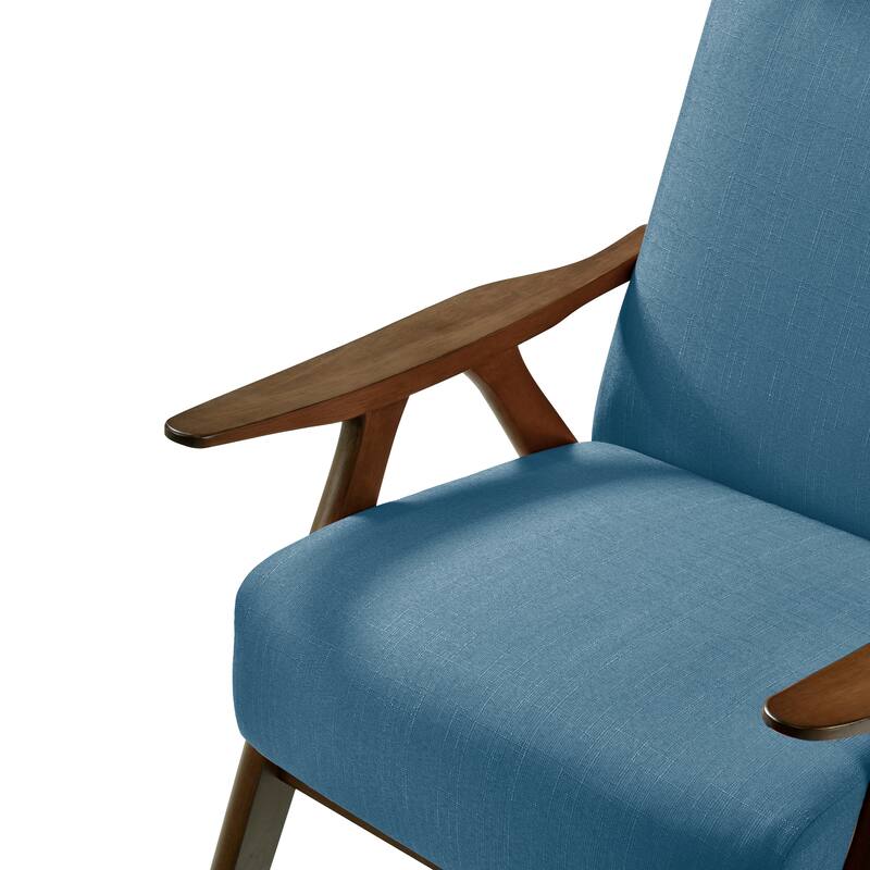 Walnut Finish Solid Wood High-Back Accent Chair